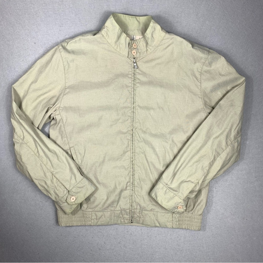Y2K Calvin Klein Jeans Jacket Men's Large Tan Zip Lightweight Harrington Style